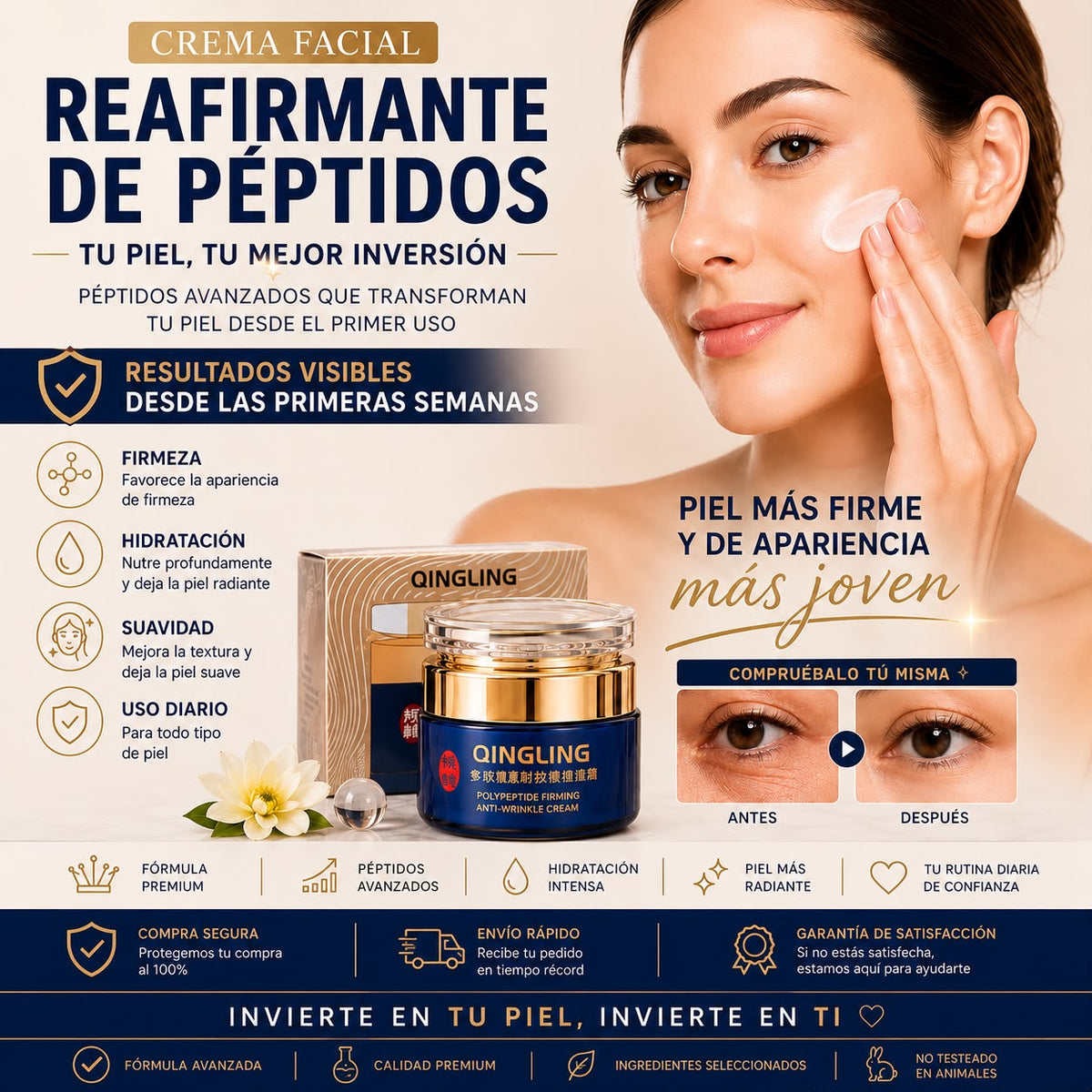 Crema Facial Reafirmante de Péptidos